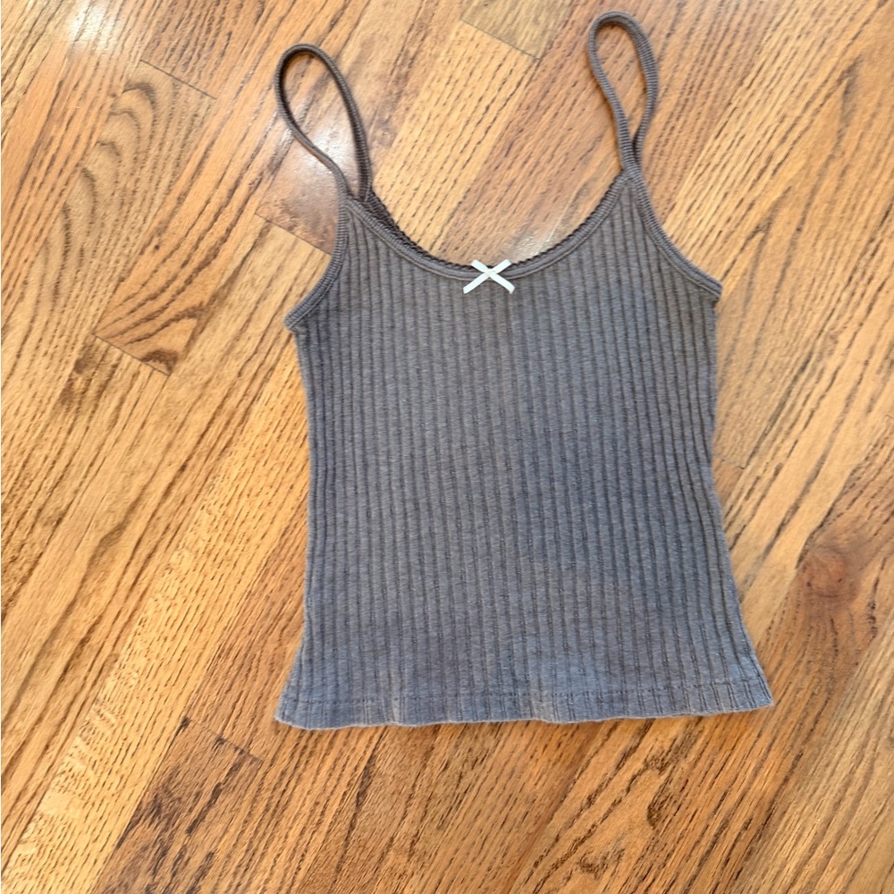 Ribbed Brown Tank Top